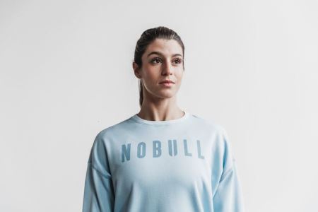 NOBULL Crew Sweatshirt - Bluza Damskie Niebieskie | PL-Bm0GOqG